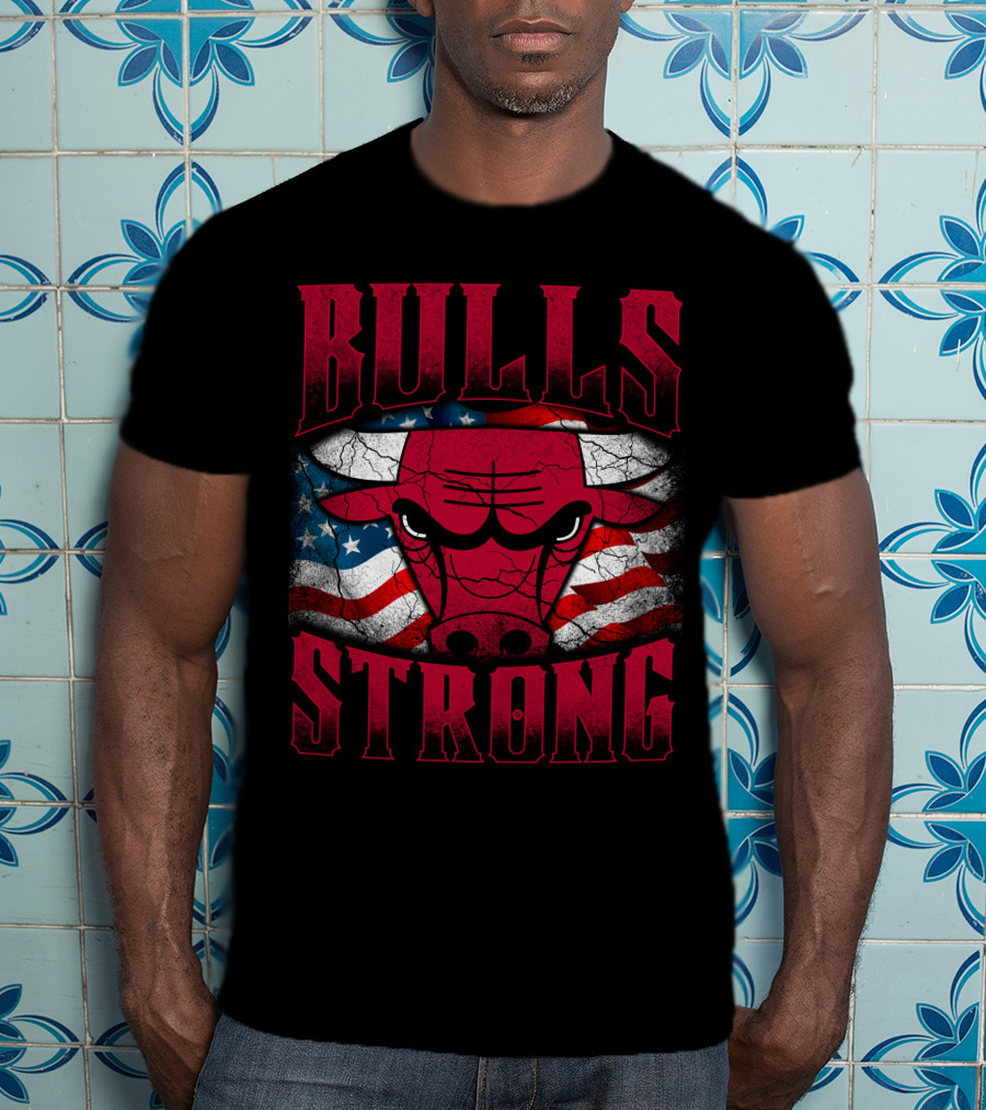 Bulls Strong American Flag Chicago Bulls T-Shirt