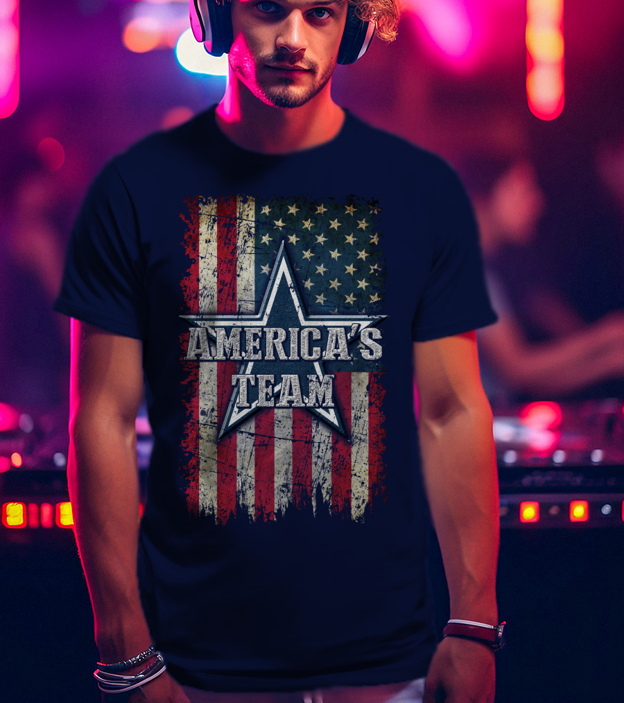 America's Team Dallas Cowboys Usa Flag Star T-Shirt