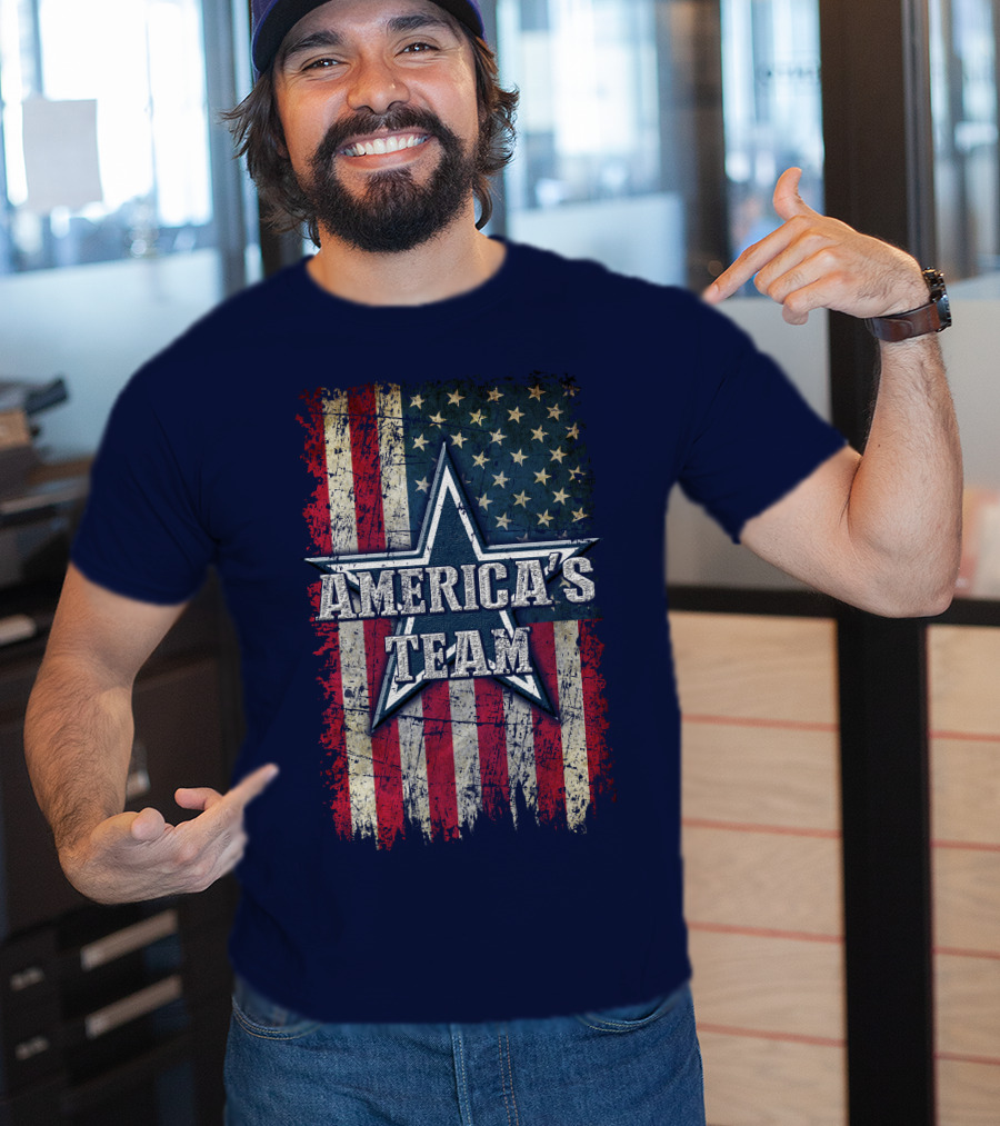 America's Team Dallas Cowboys Usa Flag Star T-Shirt
