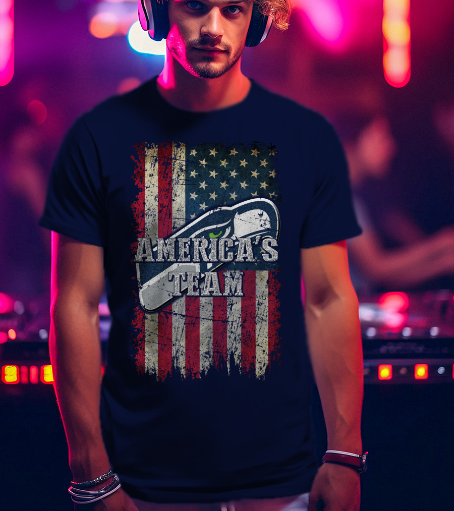 Seattle Seahawks America's Team Flag T-Shirt