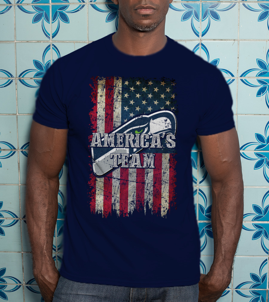 Seattle Seahawks America's Team Flag T-Shirt