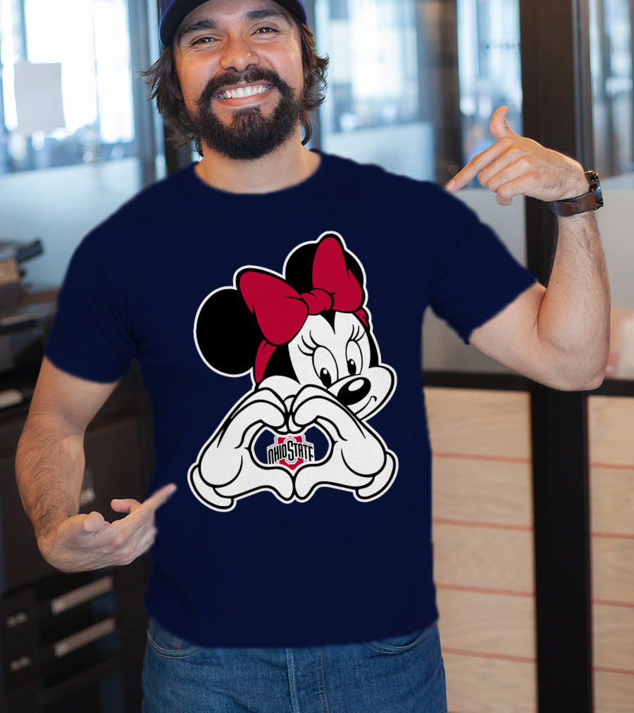 Minnie Mouse Ohio State Buckeyes Heart Hands T-Shirt