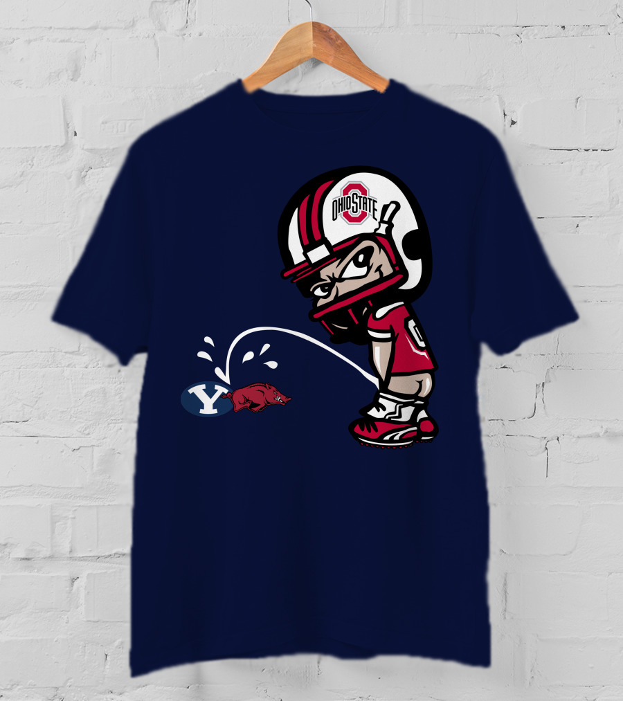 Ohio State Buckeyes Mascot Helmet Arkansas Razorbacks Byu Football Rivalry T-Shirt