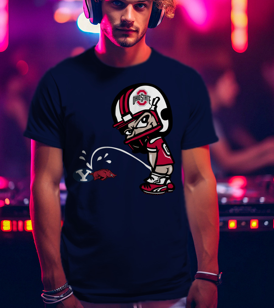 Ohio State Buckeyes Mascot Helmet Arkansas Razorbacks Byu Football Rivalry T-Shirt