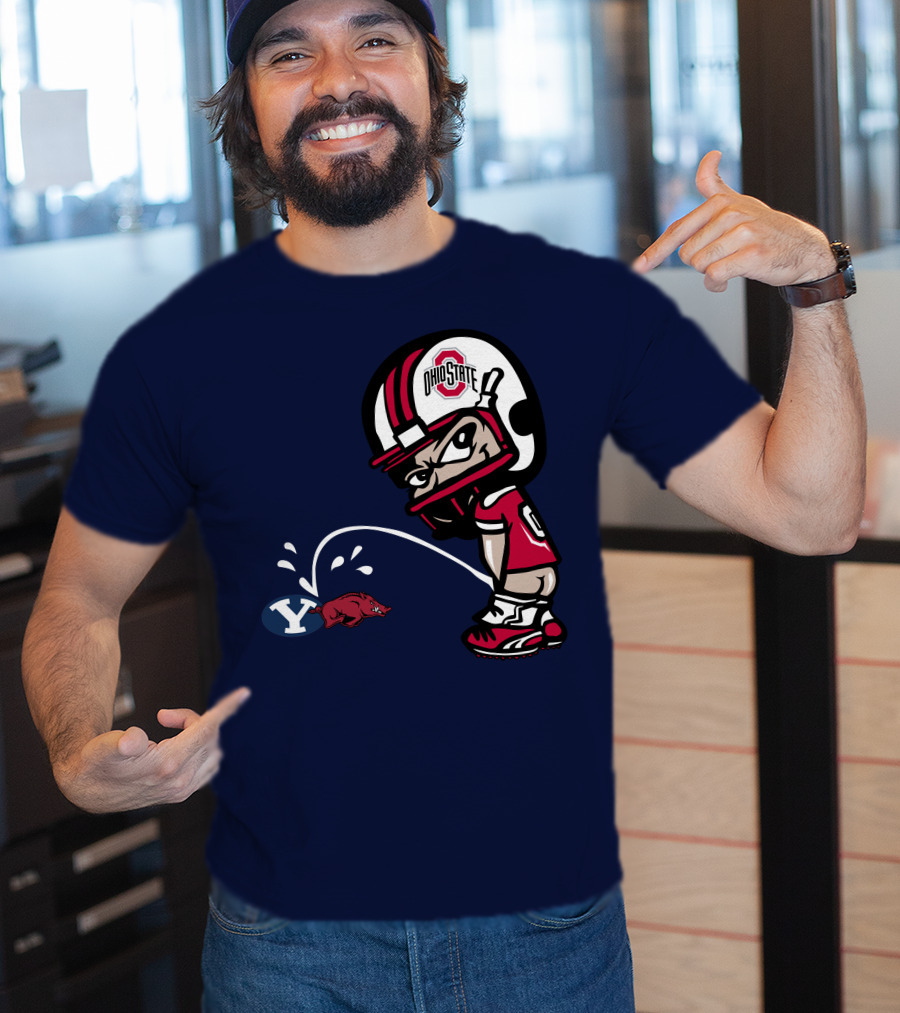 Ohio State Buckeyes Mascot Helmet Arkansas Razorbacks Byu Football Rivalry T-Shirt