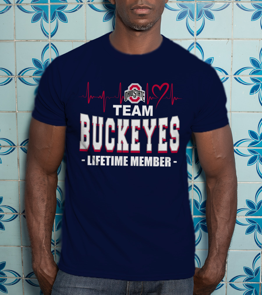 Ohio State Team Buckeyes Lifetime Member Heartbeat T-Shirt