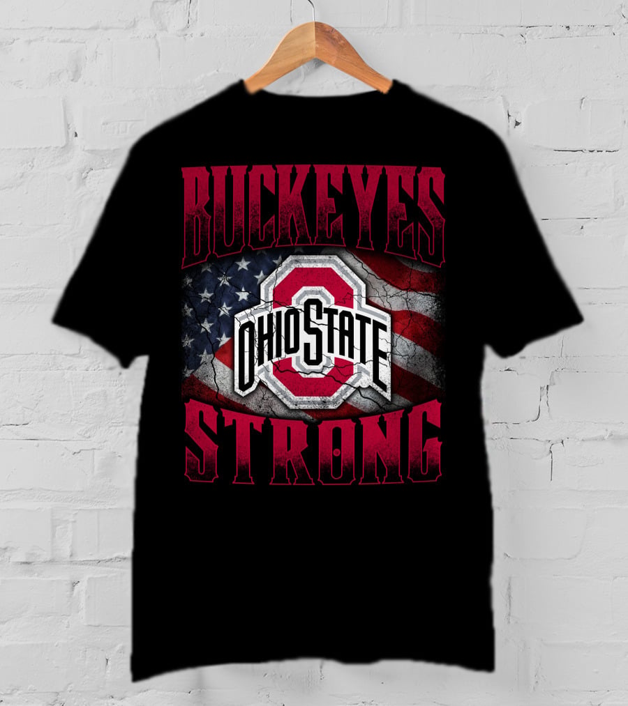 Buckeyes Strong Ohio State American Flag T-Shirt