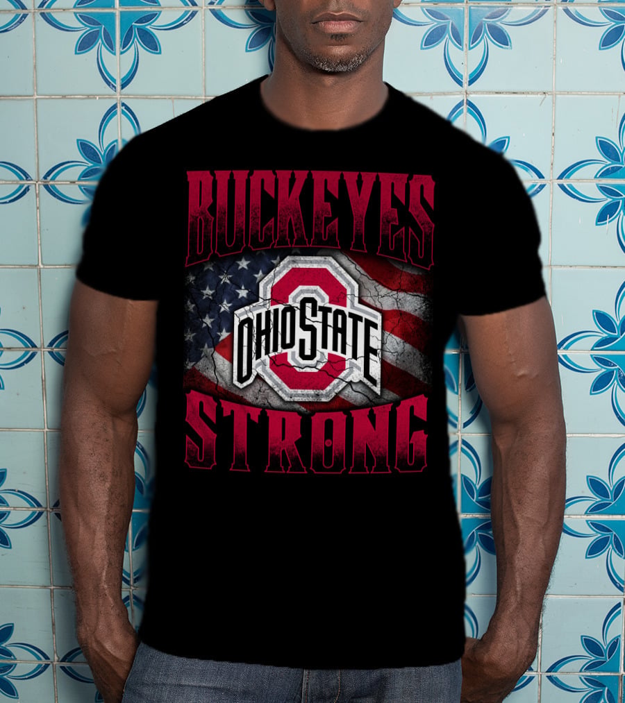 Buckeyes Strong Ohio State American Flag T-Shirt