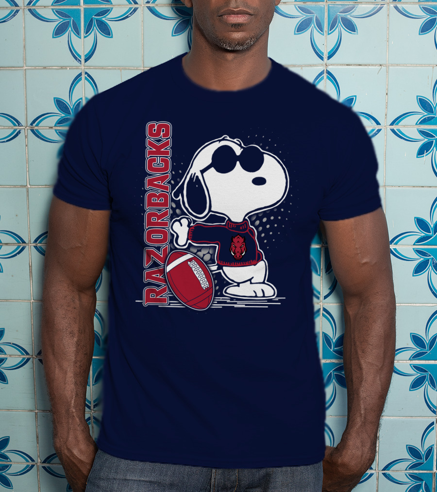 Razorbacks Snoopy Football T-Shirt