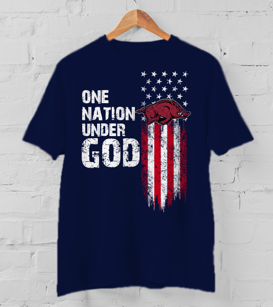 One Nation Under God Arkansas Razorbacks T-Shirt