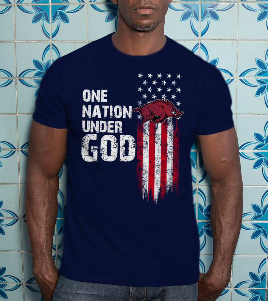 One Nation Under God Arkansas Razorbacks T-Shirt