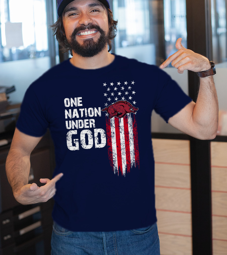 One Nation Under God Arkansas Razorbacks T-Shirt