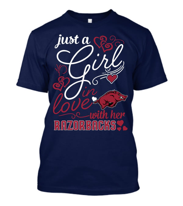 Just A Girl In Love With Her Arkansas Razorbacks T-Shirt