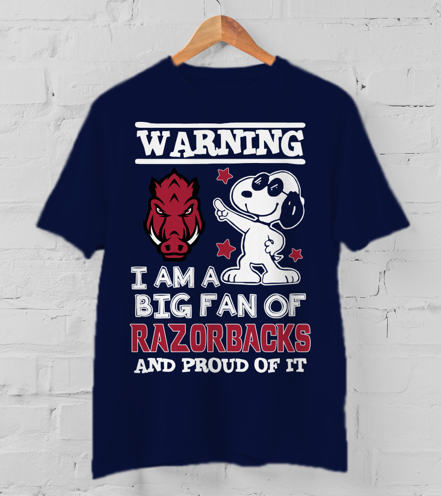 Warning I Am A Big Fan Of Razorbacks And Proud Of It T-Shirt