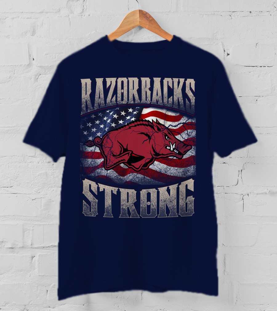 Razorbacks Strong American Flag T-Shirt