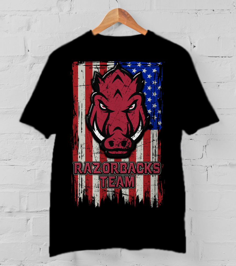 Razorbacks Team Arkansas Flag T-Shirt