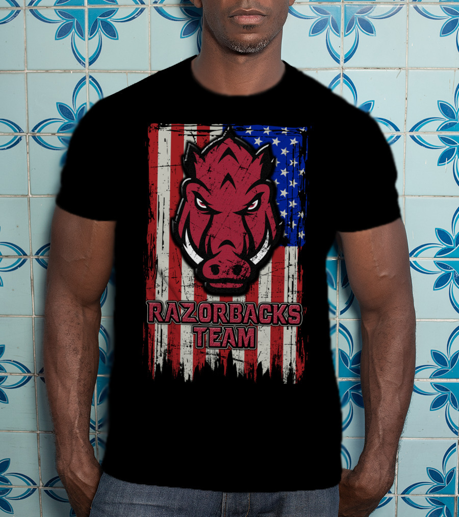 Razorbacks Team Arkansas Flag T-Shirt