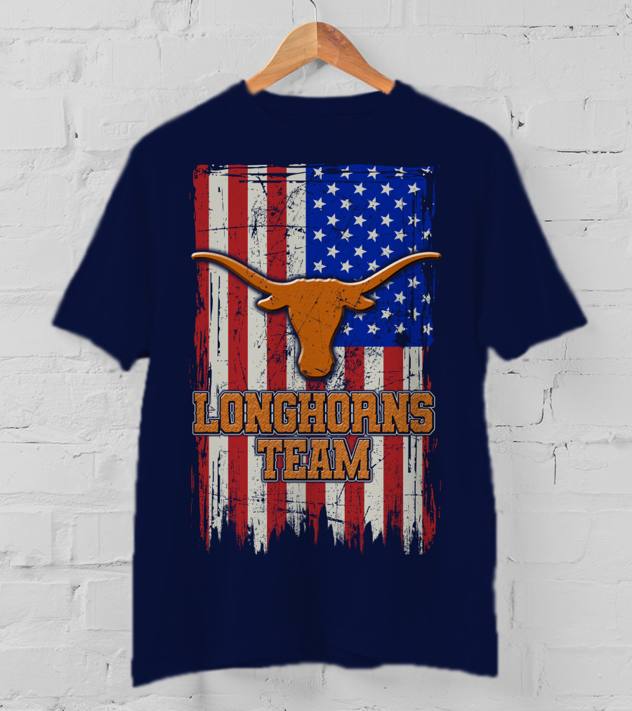 Longhorns Team American Flag T-Shirt