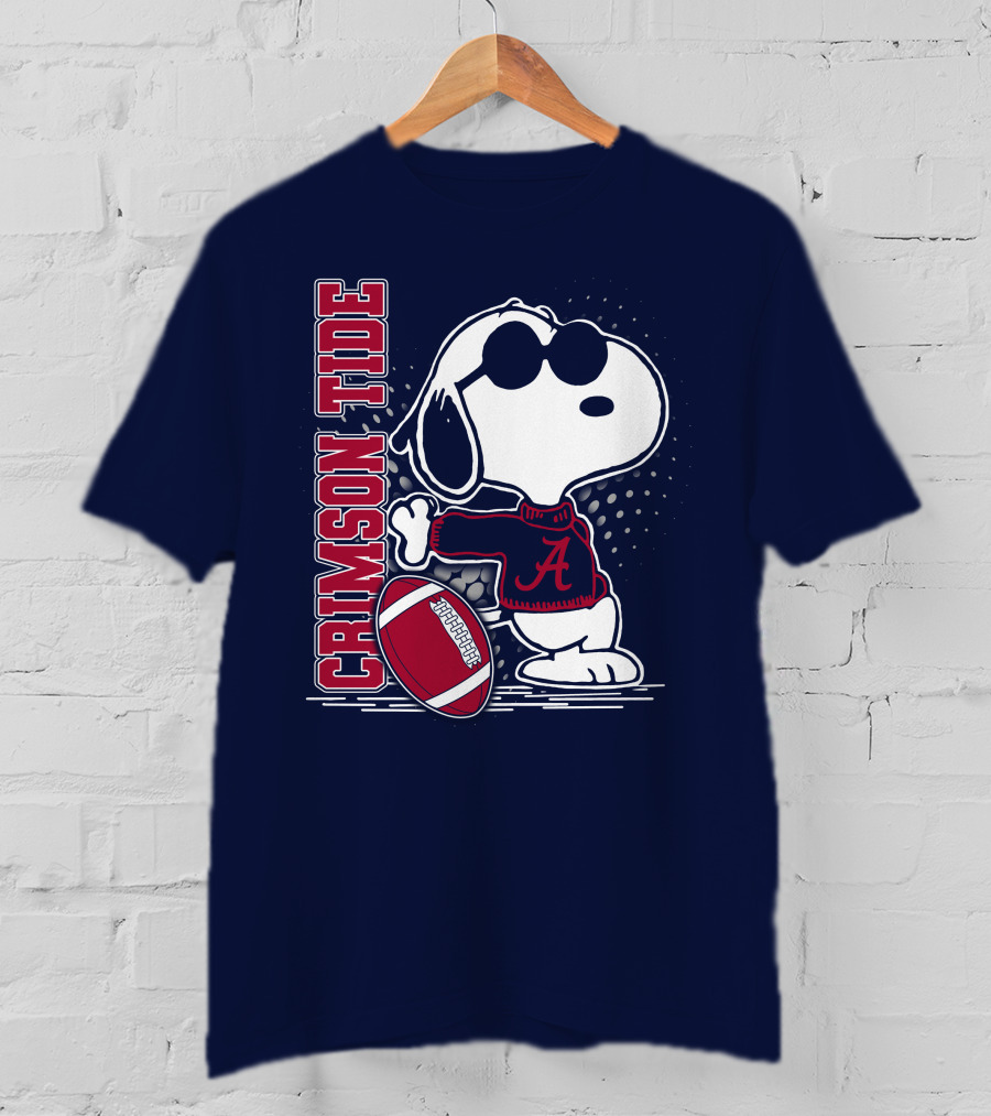Crimson Tide Alabama Snoopy Football T-Shirt