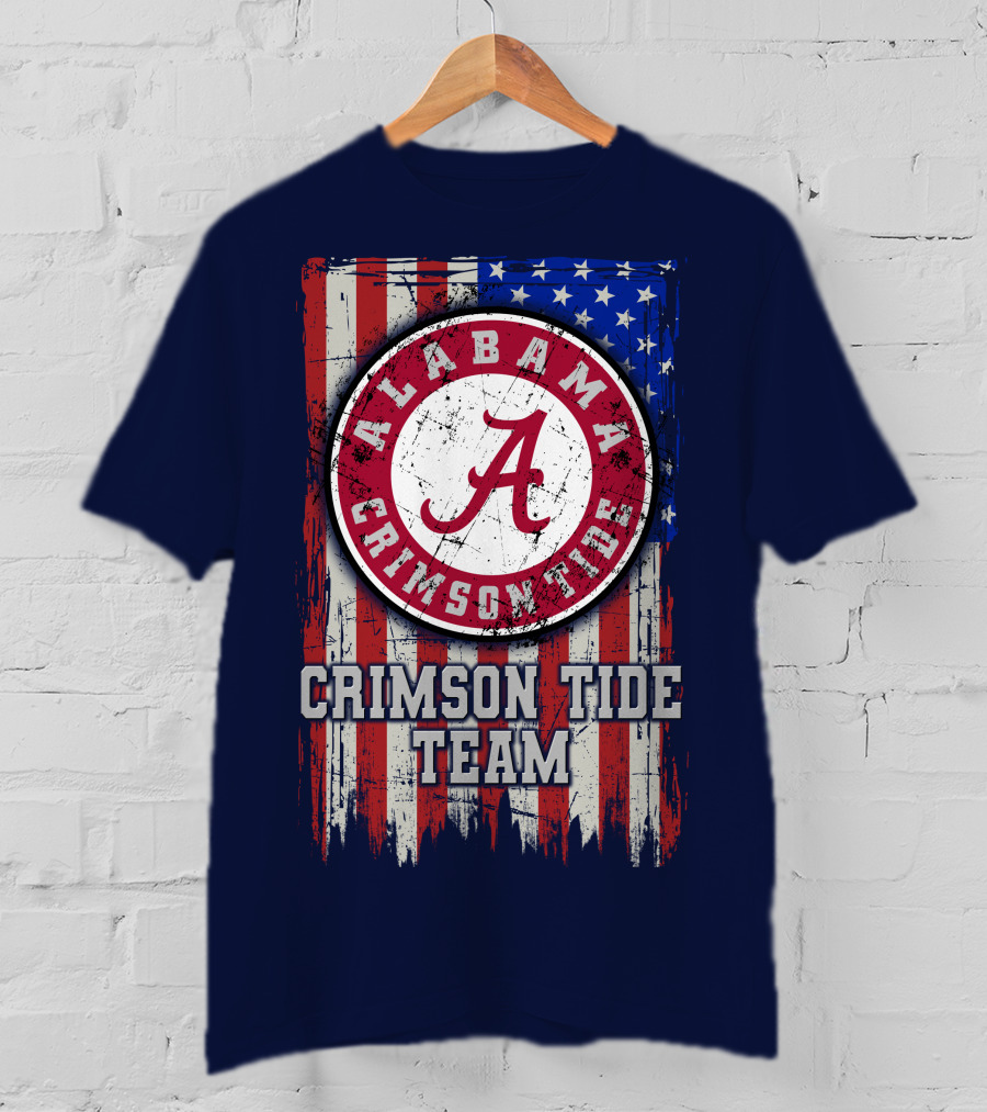 Alabama Crimson Tide Team Flag Usa T-Shirt