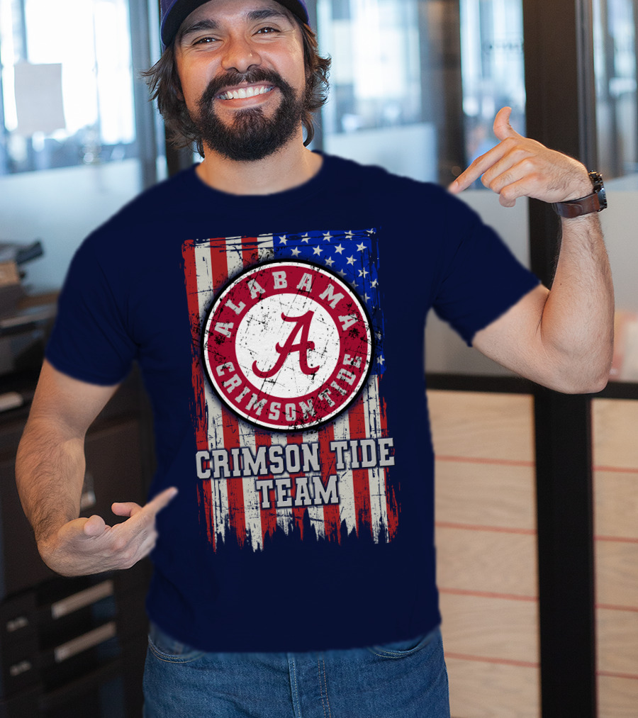 Alabama Crimson Tide Team Flag Usa T-Shirt