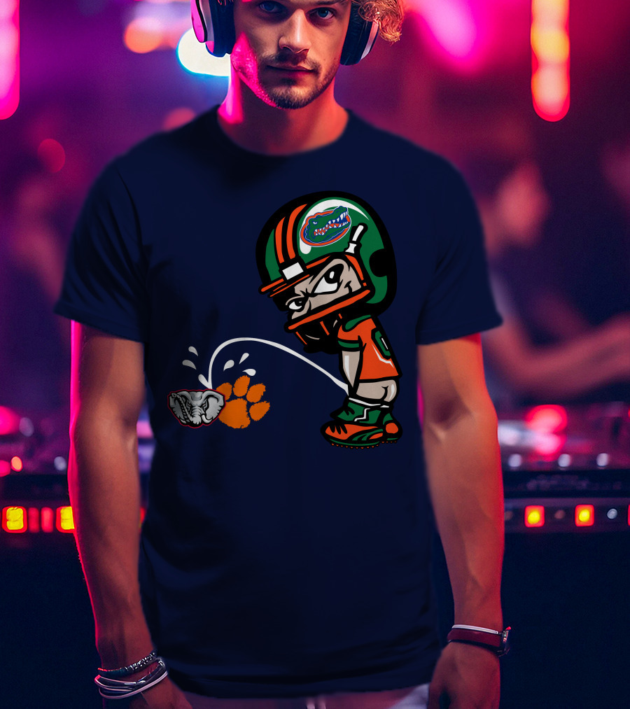 Florida Gators Football Rivalry Satire With Tiger Paw And Elephant T-Shirt