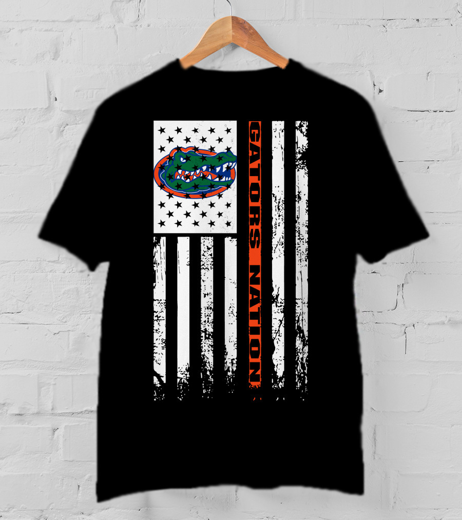 Gators Nation Florida Gators American Flag T-Shirt