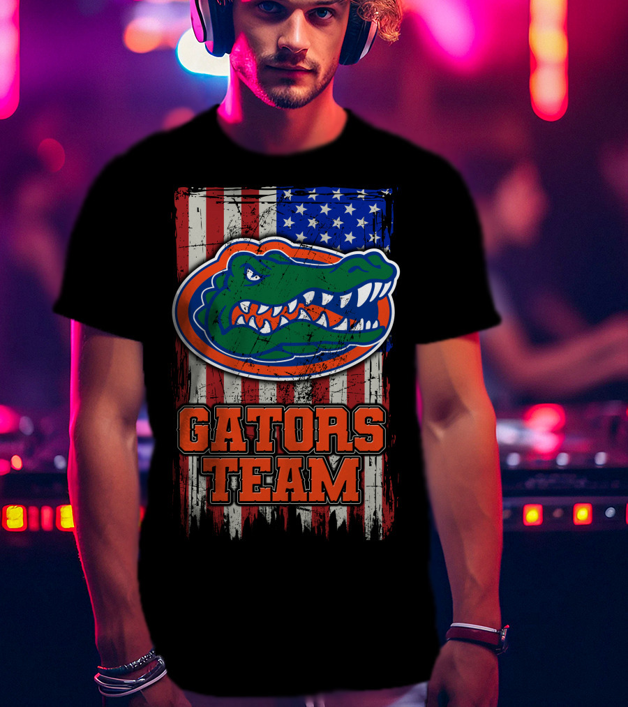 Gators Team Florida American Flag T-Shirt