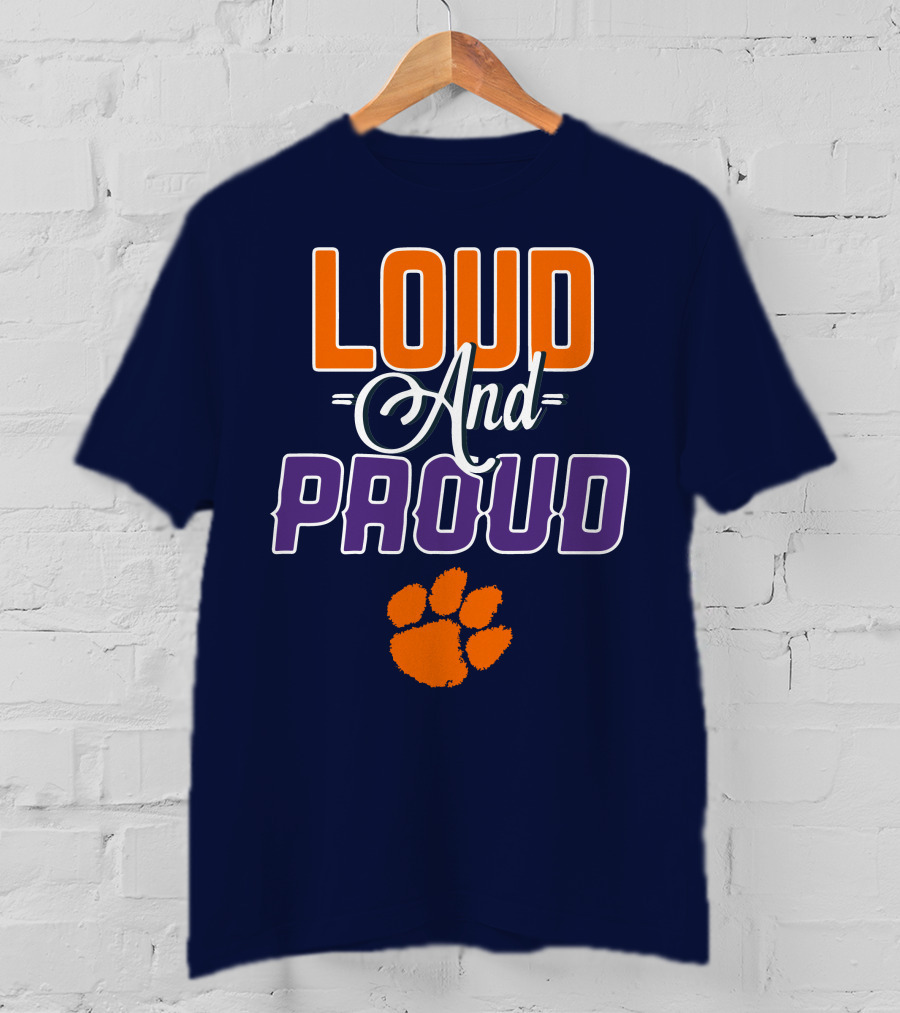 Loud And Proud Clemson Tigers Paw Print T-Shirt