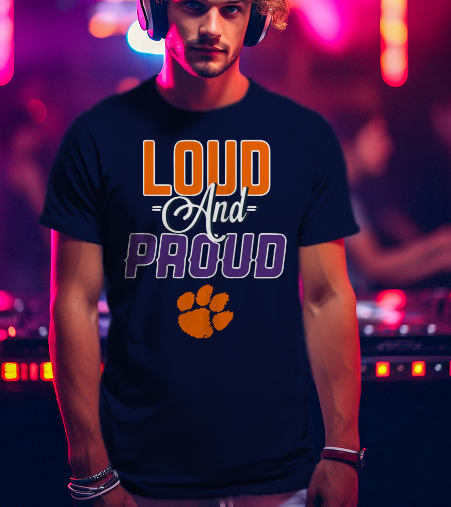 Loud And Proud Clemson Tigers Paw Print T-Shirt