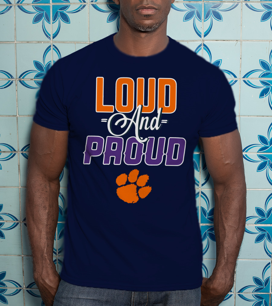 Loud And Proud Clemson Tigers Paw Print T-Shirt