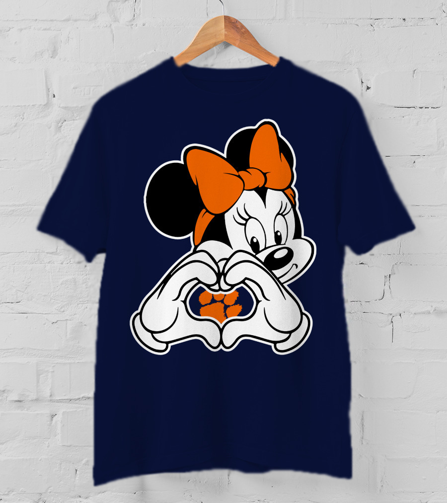 Clemson Tigers Minnie Mouse Heart Paw T-Shirt