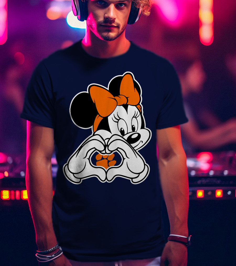 Clemson Tigers Minnie Mouse Heart Paw T-Shirt