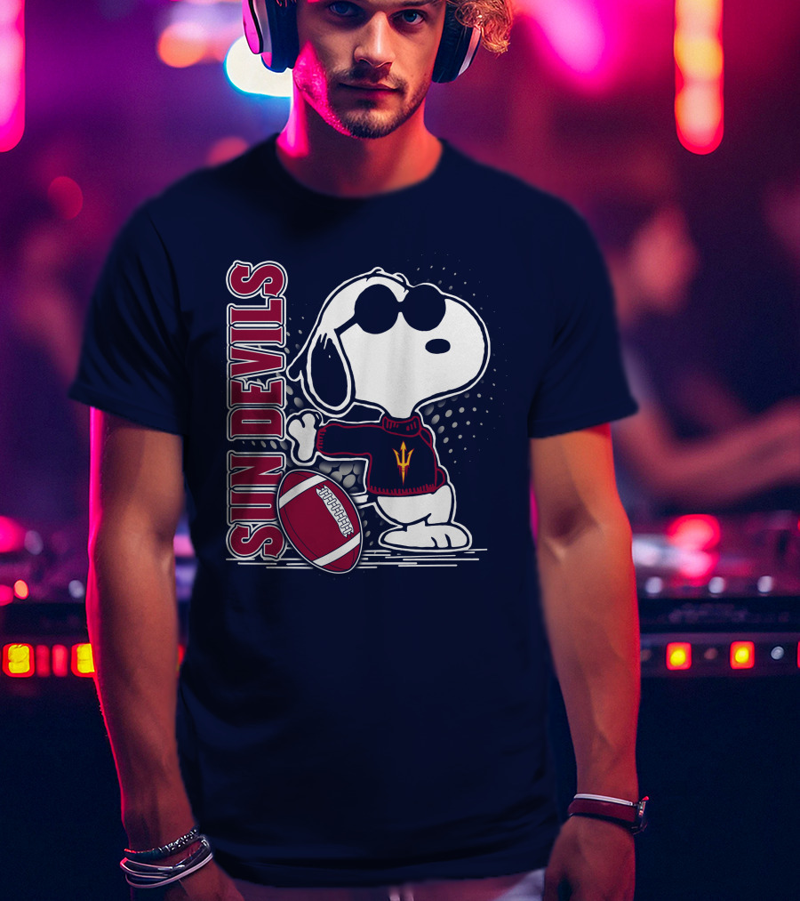 Sun Devils Snoopy Football T-Shirt