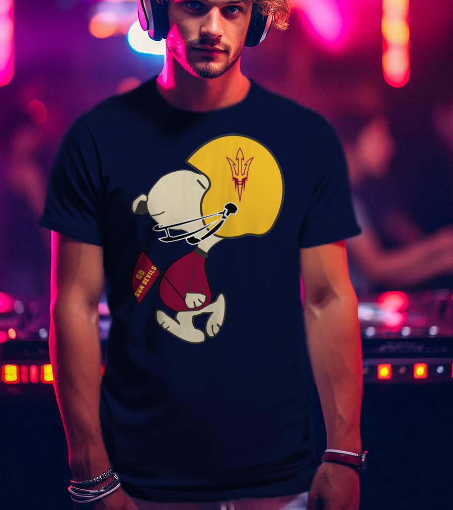 Snoopy Arizona State Sun Devils Football Helmet Go Sun Devils T-Shirt