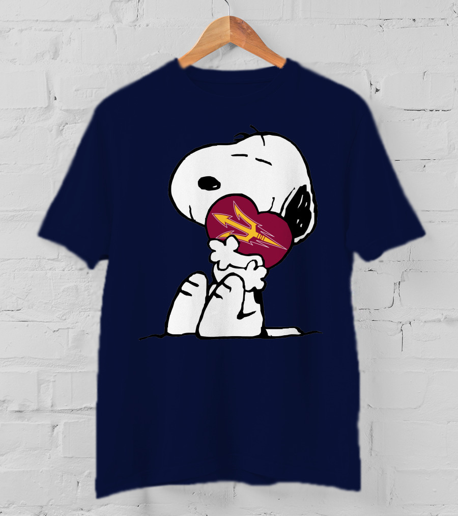 Arizona State Sun Devils Snoopy Heart Hugging T-Shirt