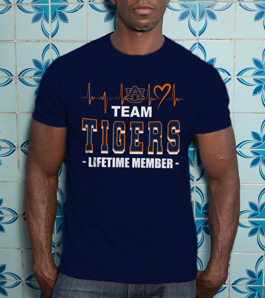 Team Tigers Lifetime Member Auburn Heartbeat T-Shirt