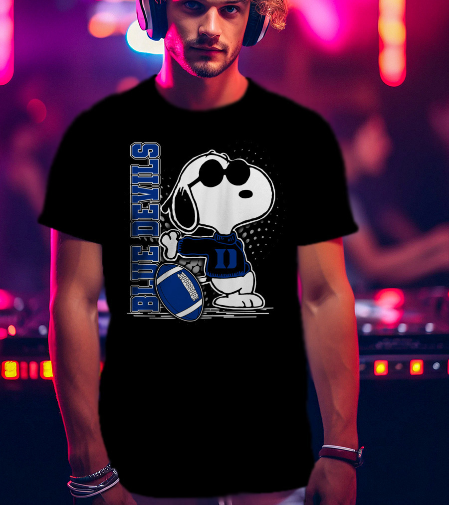 Snoopy Football Style Blue Devils T-Shirt