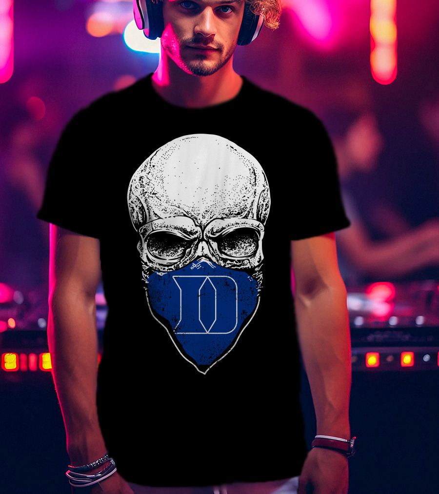 Duke Blue Devils D Logo Skull T-Shirt