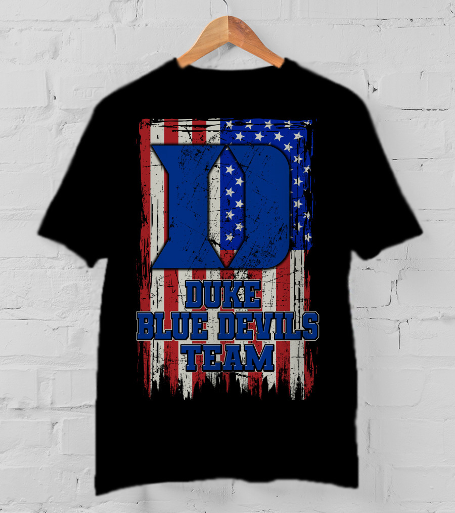 Duke Blue Devils Team Usa Flag D T-Shirt