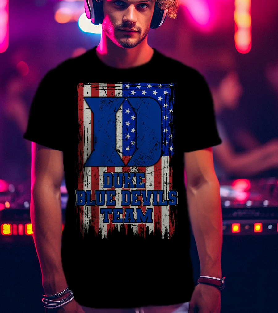 Duke Blue Devils Team Usa Flag D T-Shirt