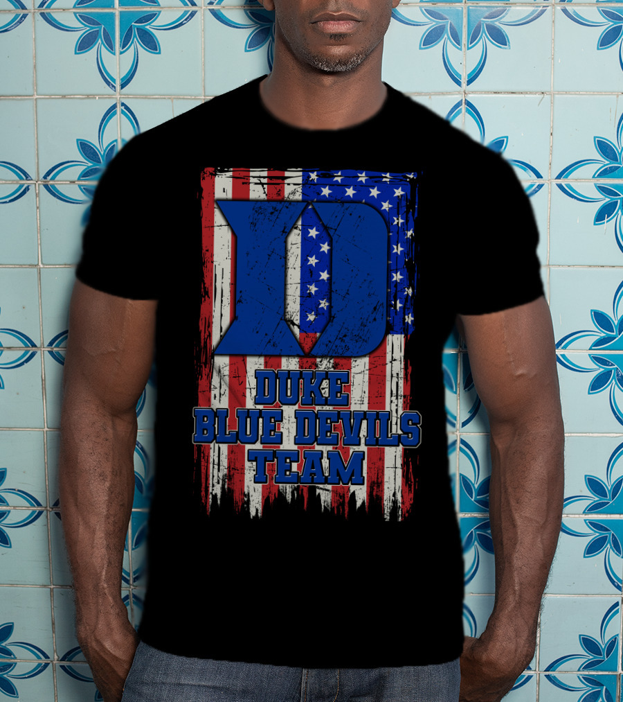 Duke Blue Devils Team Usa Flag D T-Shirt