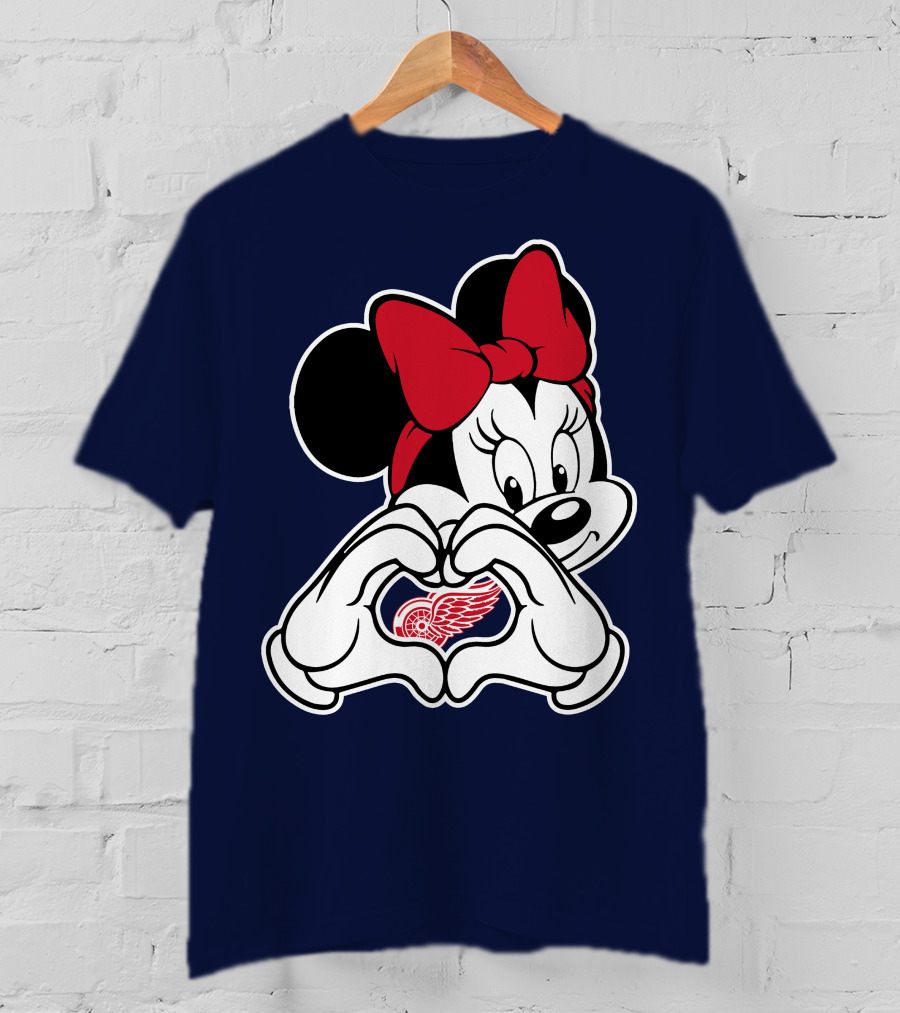 Minnie Mouse Heart Detroit Red Wings T-Shirt