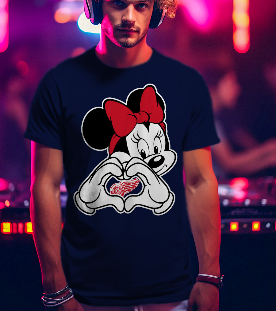 Minnie Mouse Heart Detroit Red Wings T-Shirt