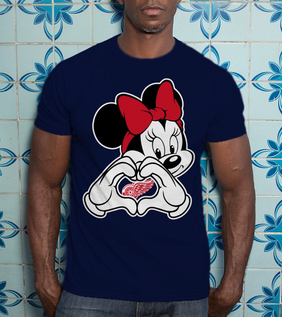 Minnie Mouse Heart Detroit Red Wings T-Shirt