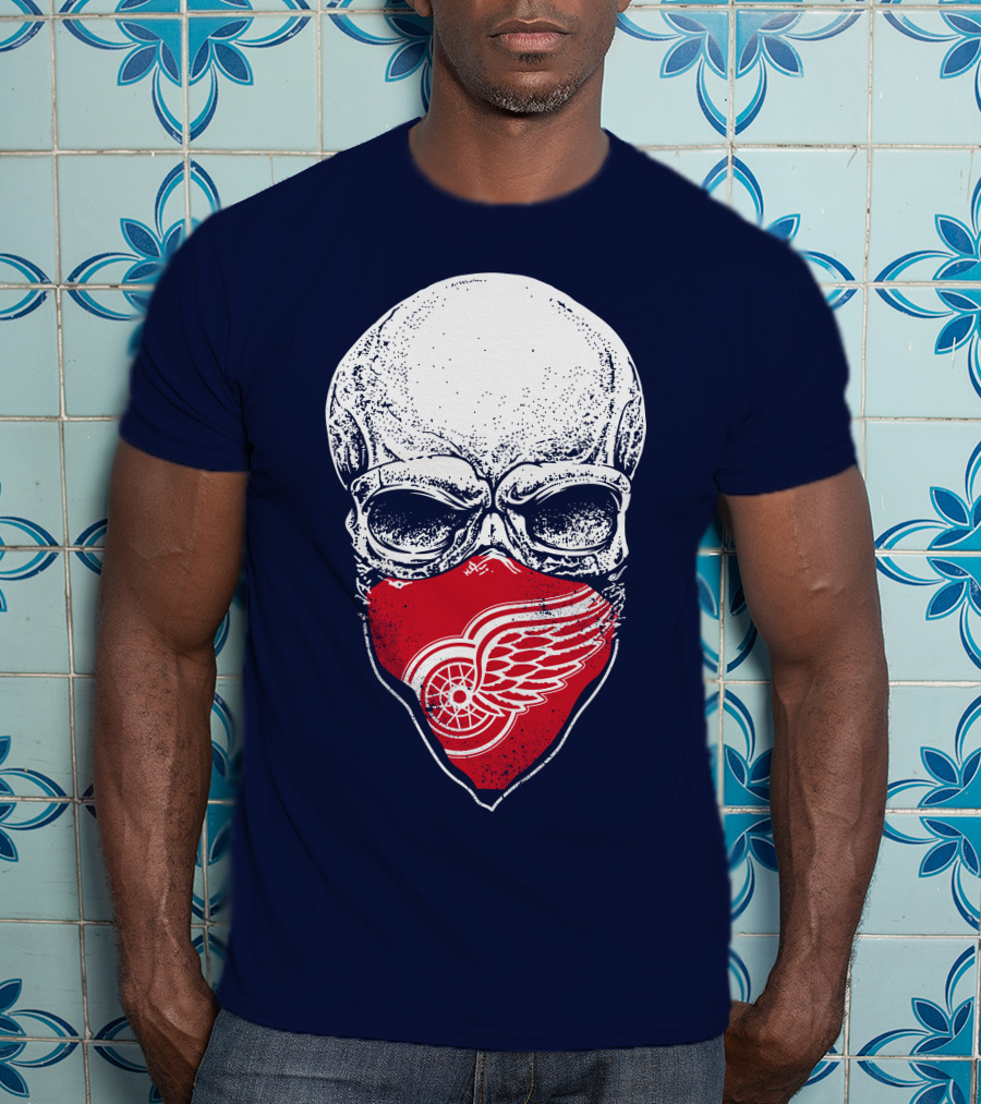 Detroit Redwings Skull Logo Bandana T-Shirt