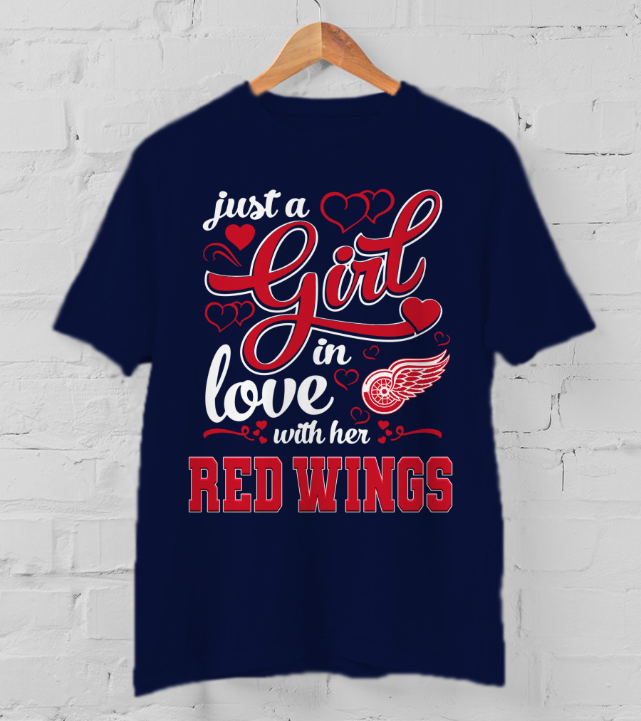 Just A Girl In Love With Her Red Wings T-Shirt