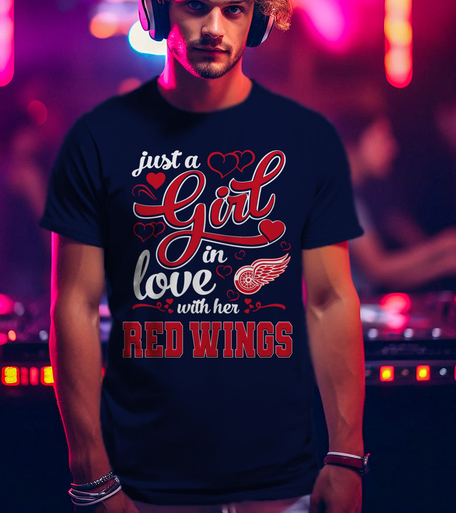 Just A Girl In Love With Her Red Wings T-Shirt