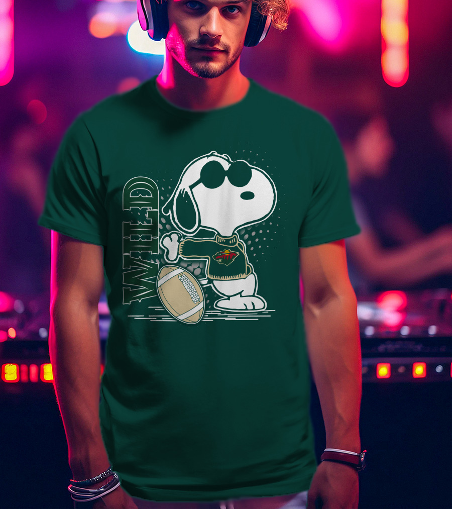 Minnesota Wild Snoopy Sports Icon Cozy Sweater Football T-Shirt