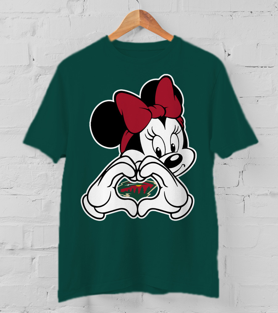Minnie Heart Minnesota Wild Logo T-Shirt
